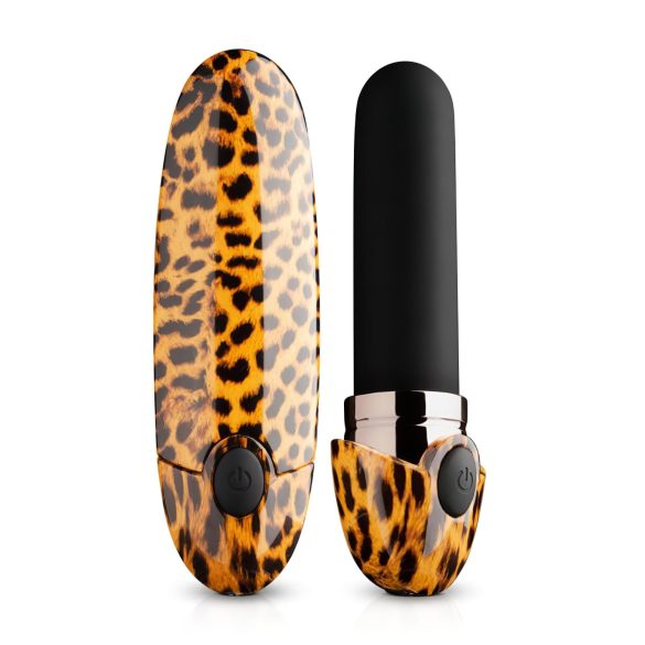 Panthra Asha - Akku Lippenstiftvibrator (Leopard-Schwarz)