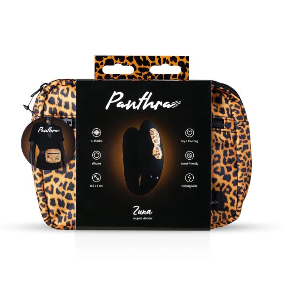 Panthra Zuna - wasserdichter Paarvibrator, USB (Leopard-Schwarz)