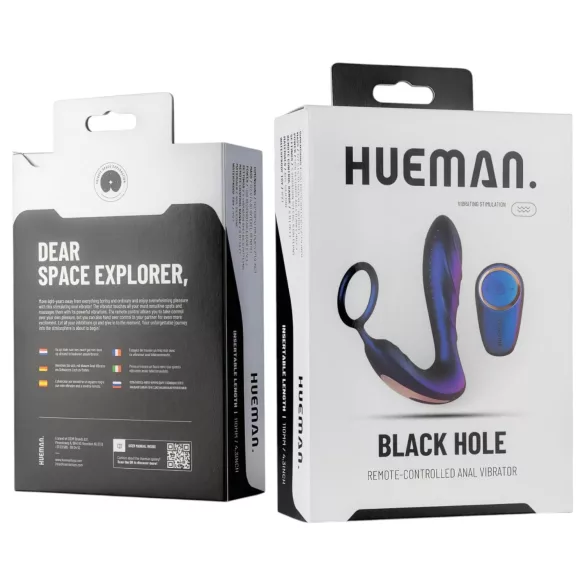 Hueman Black Hole - Analvibrator mit Funkfernbedienung und Penisring (lila)