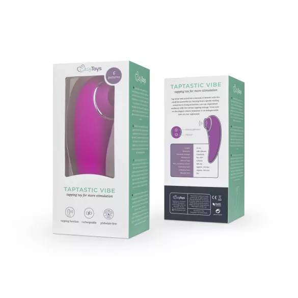EasyToys Taptastic Vibe - wiederaufladbarer, wasserdichter Klitoris-Vibrator (pink)