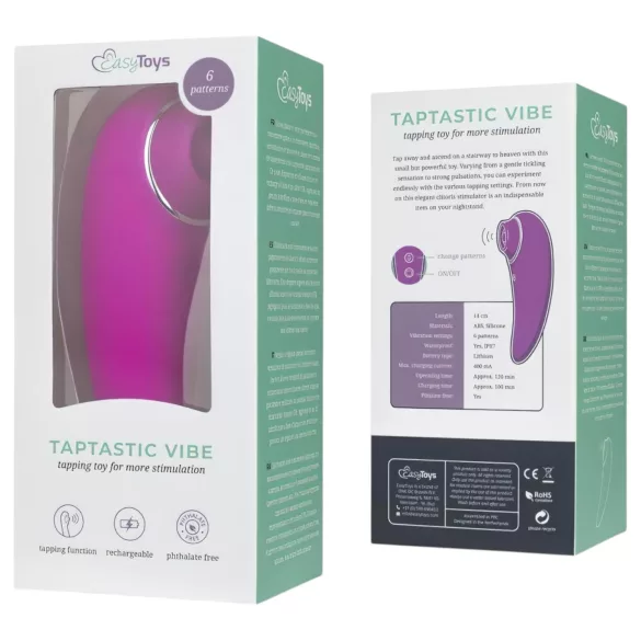 EasyToys Taptastic Vibe - wiederaufladbarer, wasserdichter Klitoris-Vibrator (pink)