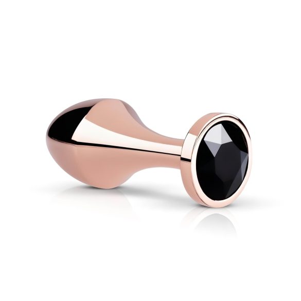 Rosy Gold Analplug mit schwarzem Edelstein (Roségold)