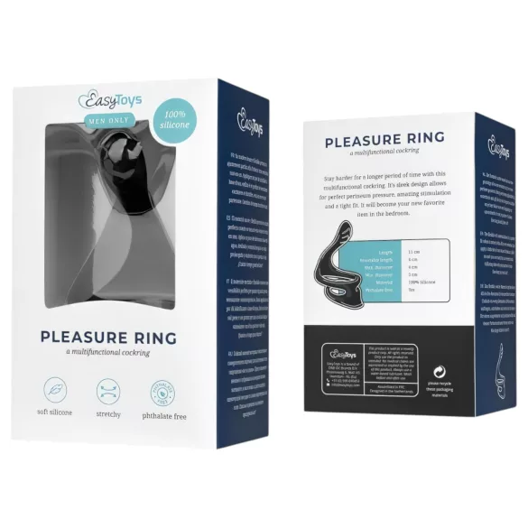 Easytoys Pleasure Ring - flexibler Penis- und Hodenring (schwarz)