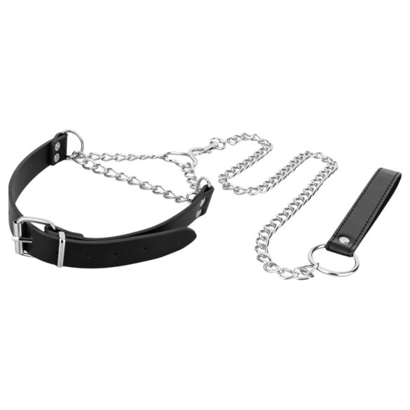 Bedroom Fantasies - Halsband mit Leine (schwarz)