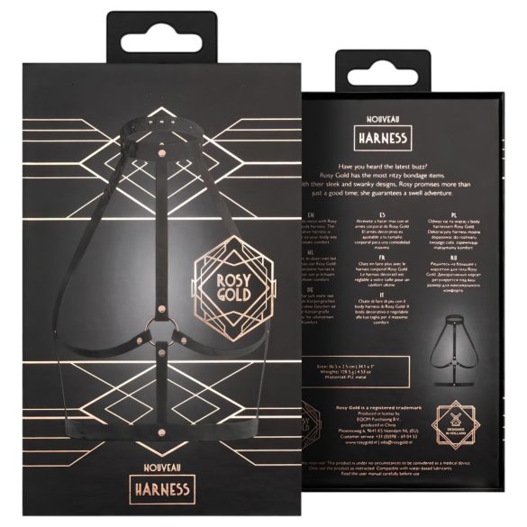 Rosy Gold - Körperharness (schwarz-roségold)