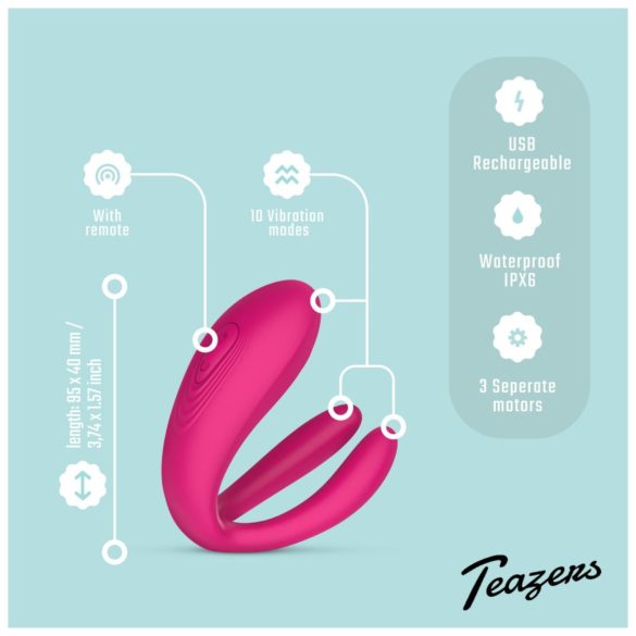 Teazers - 3-Motoren Paarvibrator (Pink)