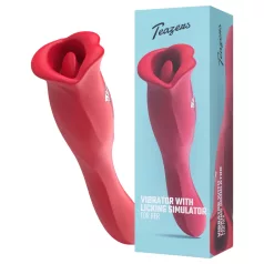   Teazers - doppelseitiger Vibrator mit zungenförmigem Klitorisstimulator (rot)