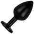 Easytoys Anal Kollektion - Metall Anal Plug mit Stein - M (schwarz)