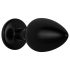 Easytoys Anal Kollektion - Metall Anal Plug mit Stein - M (schwarz)