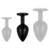 Easytoys Anal Kollektion - Metall Anal Plug mit Stein - M (schwarz)