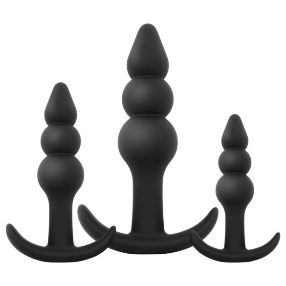 EasyToys - Kugel Analdildo Set - 3-teilig (schwarz)