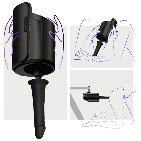 Kiiroo realistisch Vakuum Dildo - 19cm (schwarz)