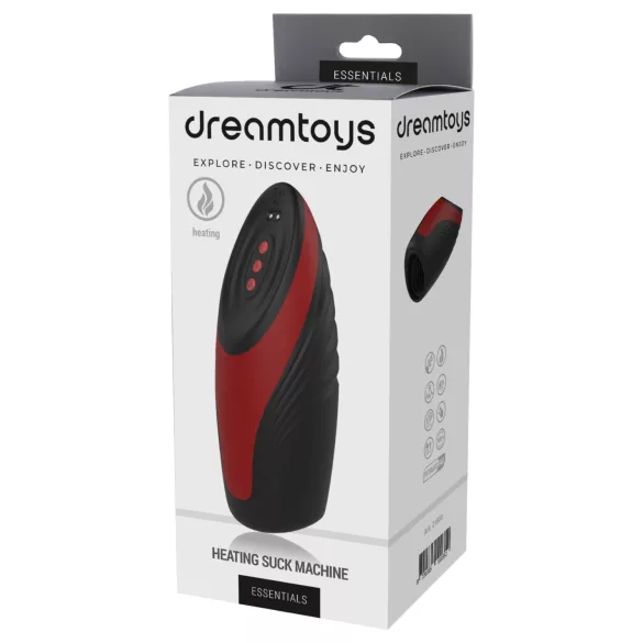Dreamtoys Essentials - saugender, vibrierender Masturbator (schwarz)