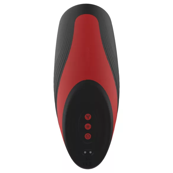 Dreamtoys Essentials - saugender, vibrierender Masturbator (schwarz)