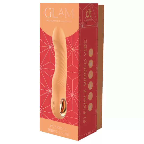 Glam - flexibler gerippter Vibrator (pfirsichfarben)