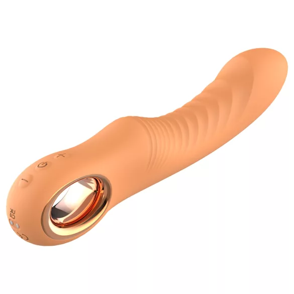 Glam - flexibler gerippter Vibrator (pfirsichfarben)