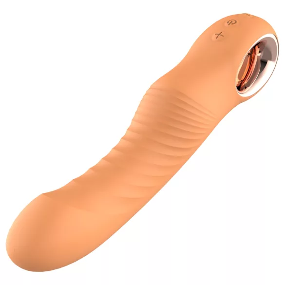 Glam - flexibler gerippter Vibrator (pfirsichfarben)