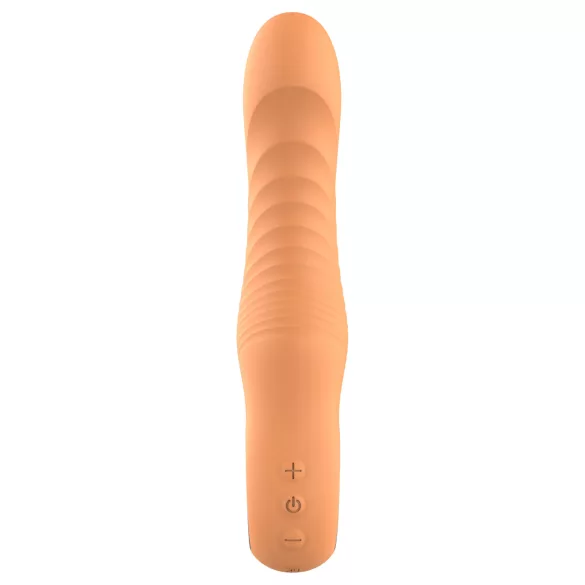 Glam - flexibler gerippter Vibrator (pfirsichfarben)
