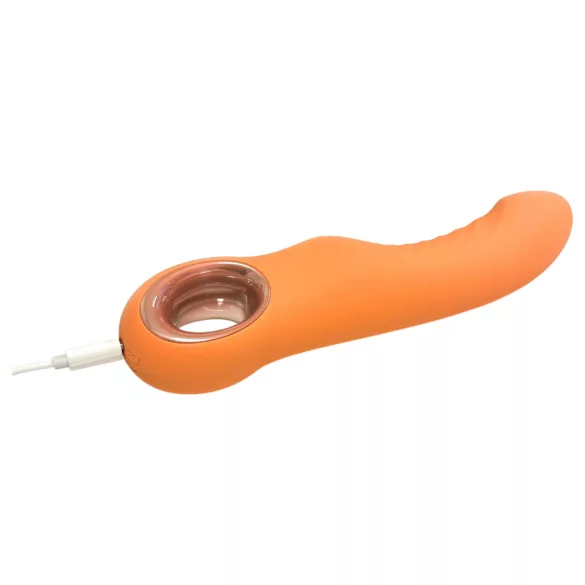 Glam - flexibler gerippter Vibrator (pfirsichfarben)
