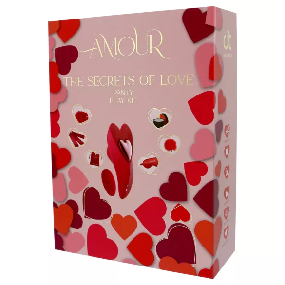 Dreamtoys Amour - tragbares Höschen-Vibrator-Set (rot)