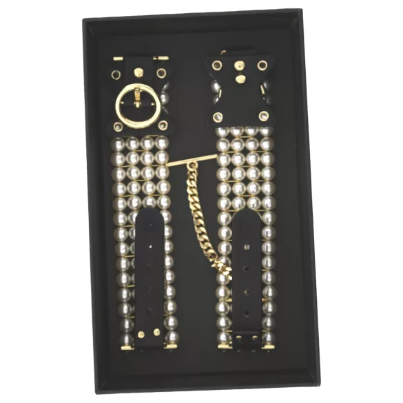 Allure - Perlen-Armbandfessel (schwarz)