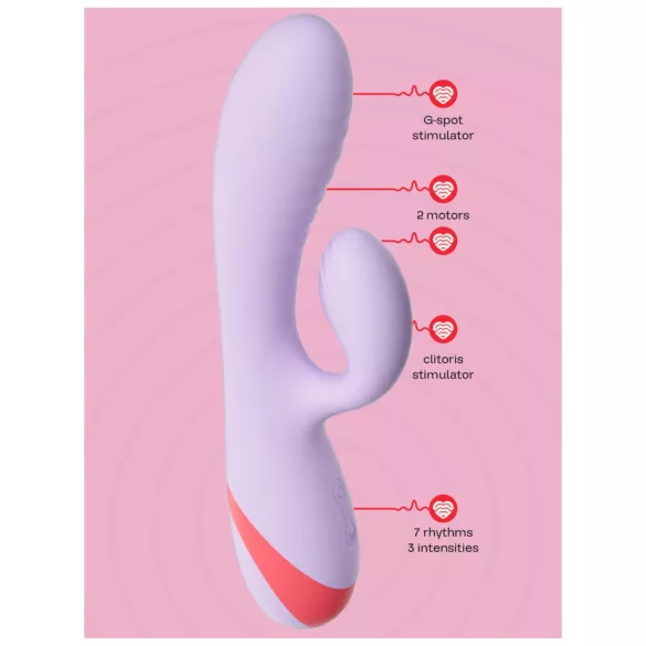 Dreamtoys Love Signal - Vibrator mit Klitorisstimulator (lila)