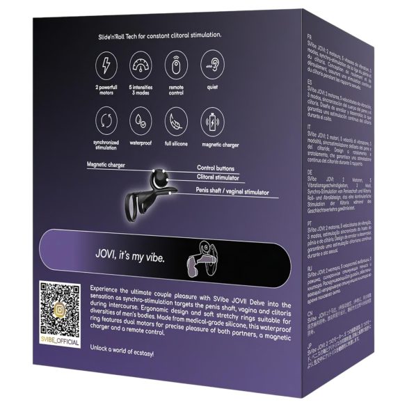 Snail Vibe Jovi - Penisring und Partner-Vibrator (Schwarz)