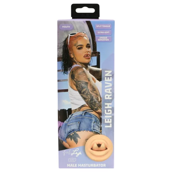 Kiiroo Feel Leigh Raven - Mundmasturbator mit gespaltenem Zungenansatz (naturfarben)