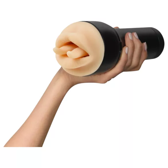 Kiiroo Feel Leigh Raven - Mundmasturbator mit gespaltenem Zungenansatz (naturfarben)