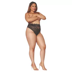 Dreamgirls - Hohe Taille, Spitzen-Slip (schwarz) - 2XL