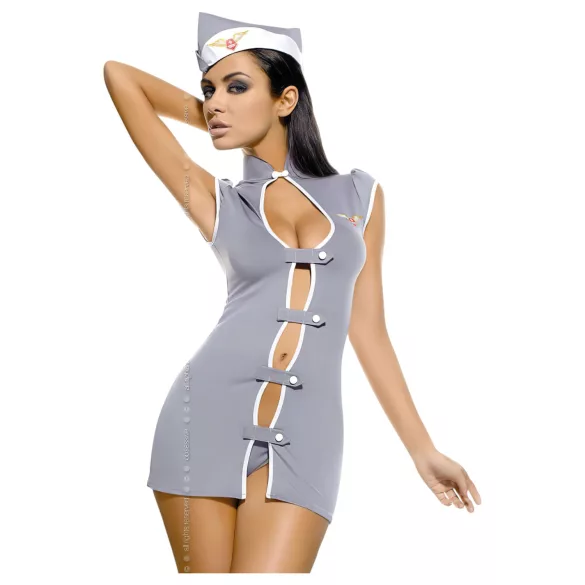 Obsessive - Stewardess Kostüm - Grau