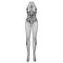 Obsessive G308 - Gemustertes Neckholder-Netz-Overall - Schwarz (S-L)