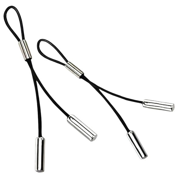 Crave - Echtes Leder Brustschmuck mit Stahlanhängern (1 Paar)