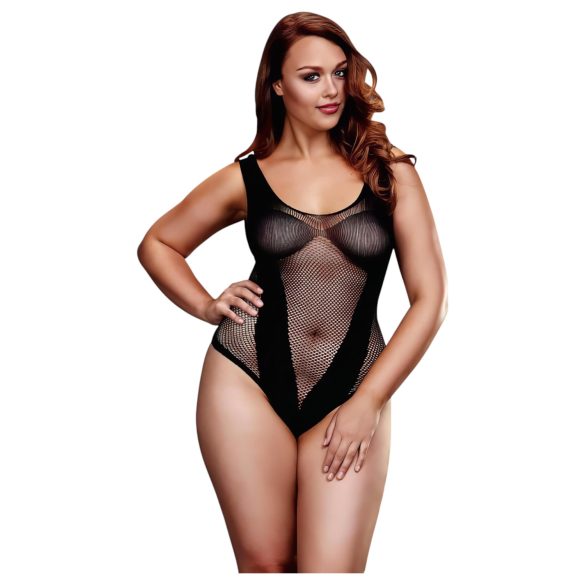 BACI Plus Size - raffinierter Netz-Body - Schwarz (XL-XXL)