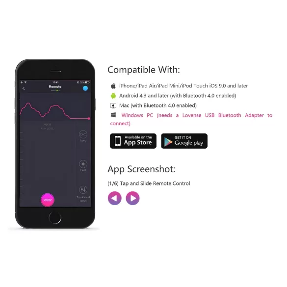 Lovense Lush 2 - tragbares app-gesteuertes Vibrations-Ei (Pink)