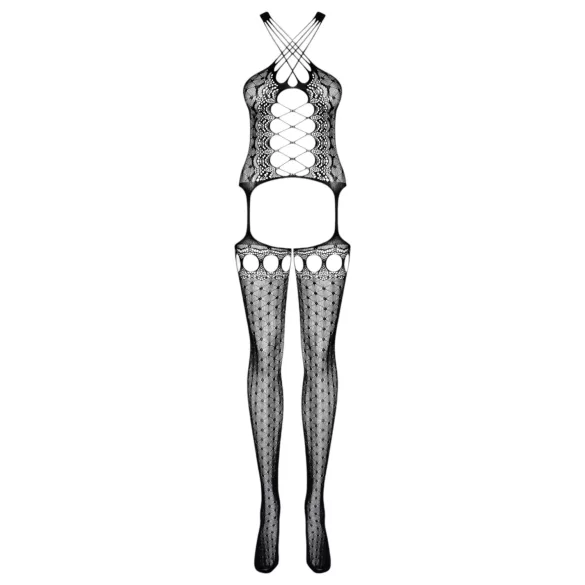 Obsessive G313 - Schnür-Corsage & Spitzen-Set - Schwarz (S-L)