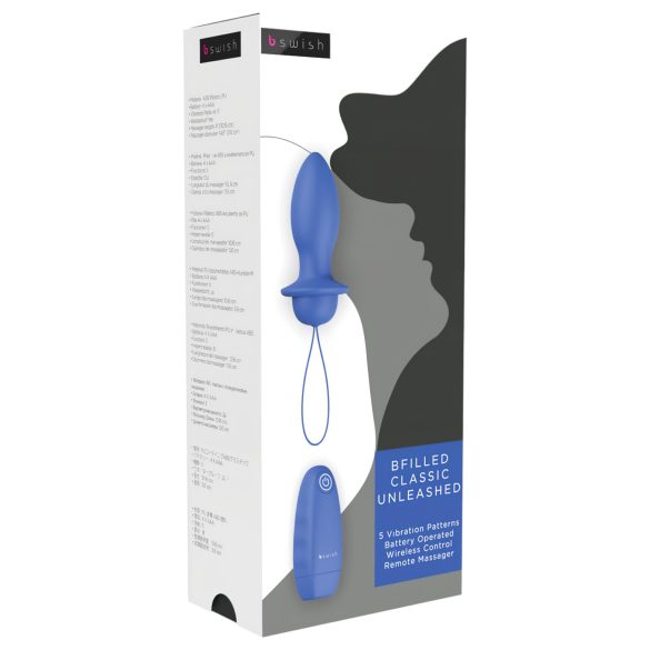 B SWISH Bfilled Classic - Funkanal-Vibrator mit Fernbedienung (Blau)