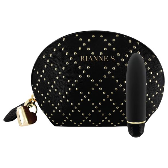 Rianne Essentials Classique Stud - Silikon Lippenstift-Vibrator (Schwarz)