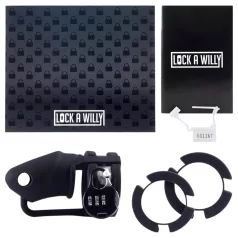 LOCK A WILLY - Silikon Peniskäfig mit Schloss (schwarz)