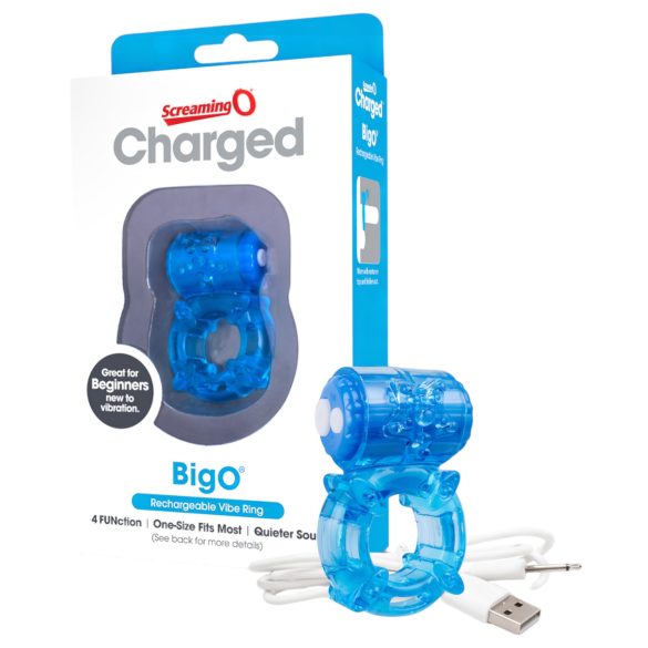 Screaming O BigO - Wiederaufladbarer, vibrierender Penisring (Blau)