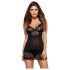 Obsessive Alluria - Spitzen-Nachthemd und Tanga (schwarz) - L/XL