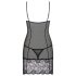 Obsessive Alluria - Spitzen-Nachthemd und Tanga (schwarz) - L/XL