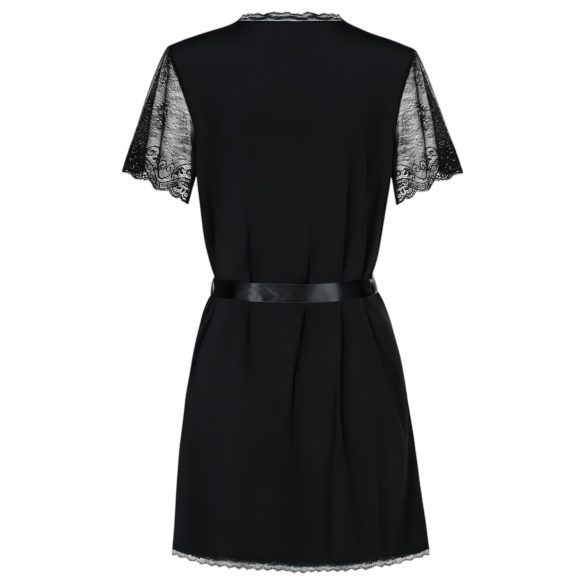 Obsessive Miamor Morgenmantel - Spitzenärmel und String (schwarz)