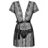 Obsessive Alluria - Spitzenkimono und Tanga (schwarz)