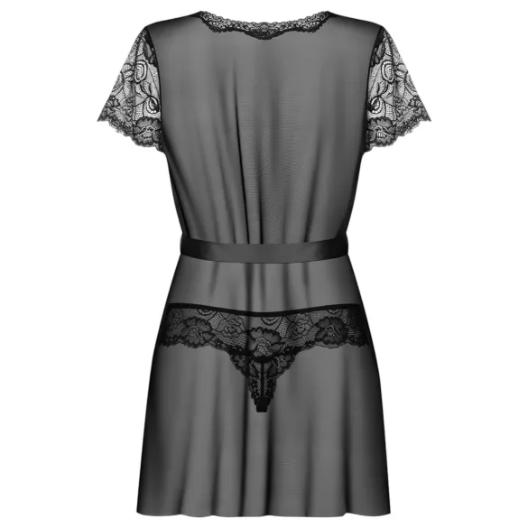 Obsessive Alluria - Spitzenkimono und Tanga (schwarz) - L/XL