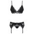 Obsessive 810-SEG-1 - Spitzen Dessous-Set (Schwarz) - L/XL