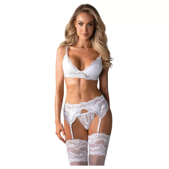 Obsessive 810-SEG-2 - Spitzenwäsche-Set (weiß) - L/XL
