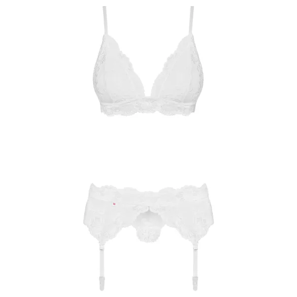 Obsessive 810-SEG-2 - Spitzenwäsche-Set (weiß) - L/XL