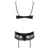 Obsessive Wonderia - besticktes Spitzen-Set (schwarz)