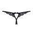 Obsessive 831-THC-1 - Offener Spitzen-Tanga mit Schleife (Schwarz) - L/XL